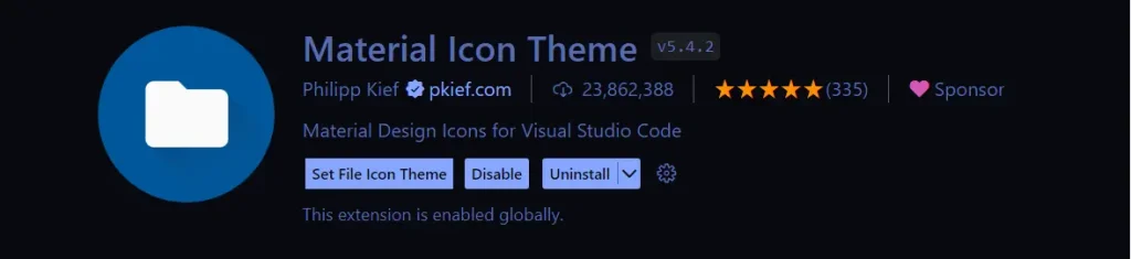 افزونه Material Icon Theme